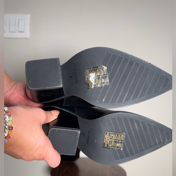 Simmi London Black Croc Knee High Block Heel Boots – Size 5 - Picture 5 of 5